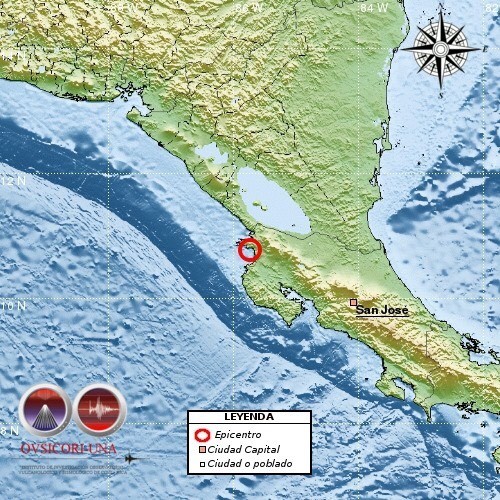 Sismo de 5,5 fue percibido en  el norte de Guanacaste