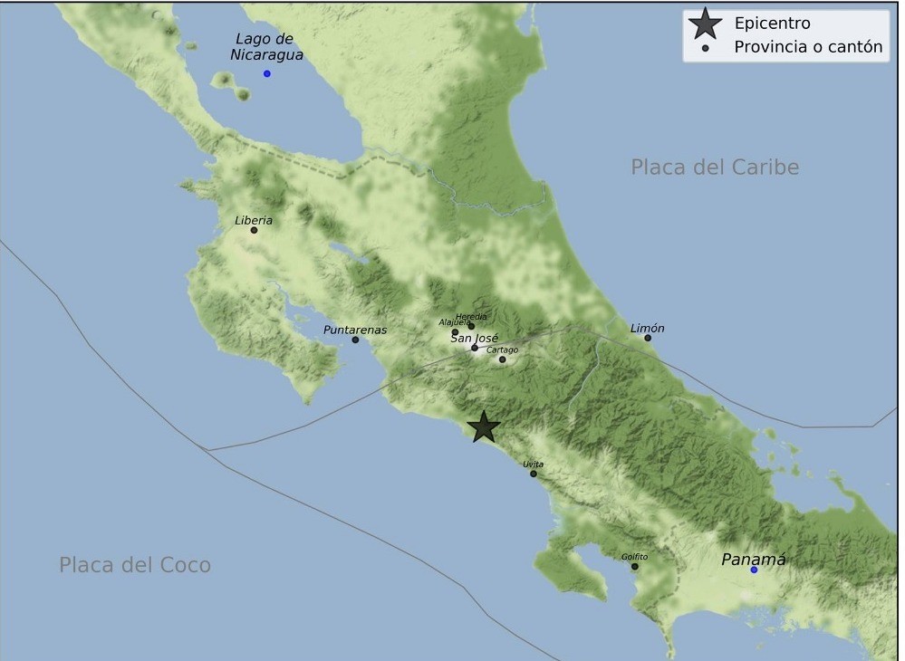 Fuerte sismo se registró la madrugada de este viernes en Costa Rica