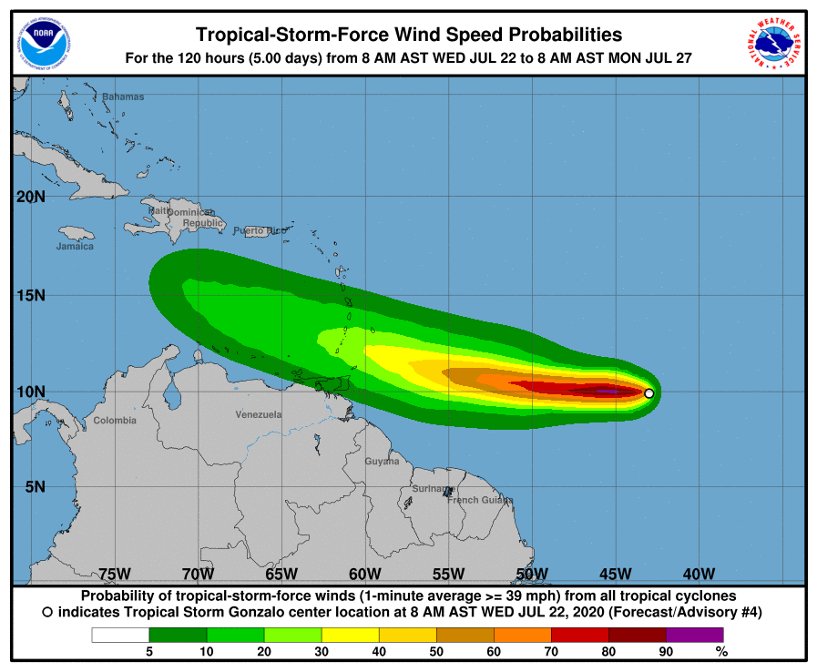 IMN monitorea avance de tormenta tropical Gonzalo en el Atlántico
