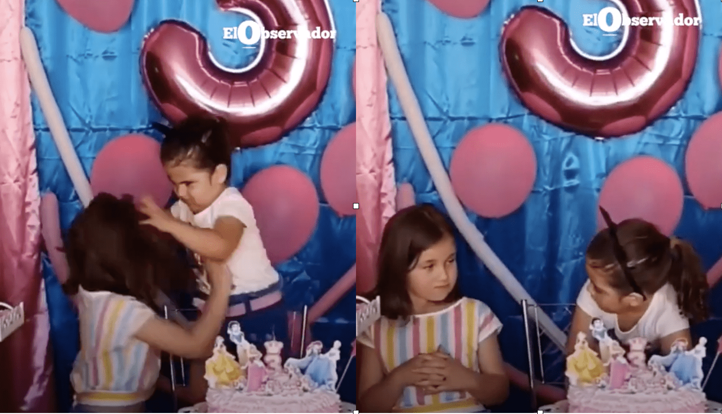 (Video) El cumpleaños feliz  terminó en pleito entre dos niñas en ciudad de Brasil