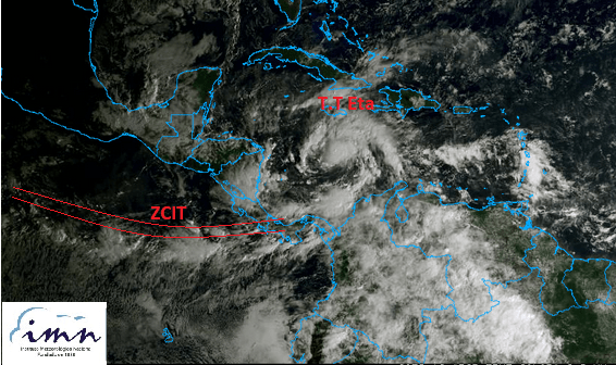 Depresión tropical se transforma en Tormenta Eta y afectará a Costa Rica este domingo