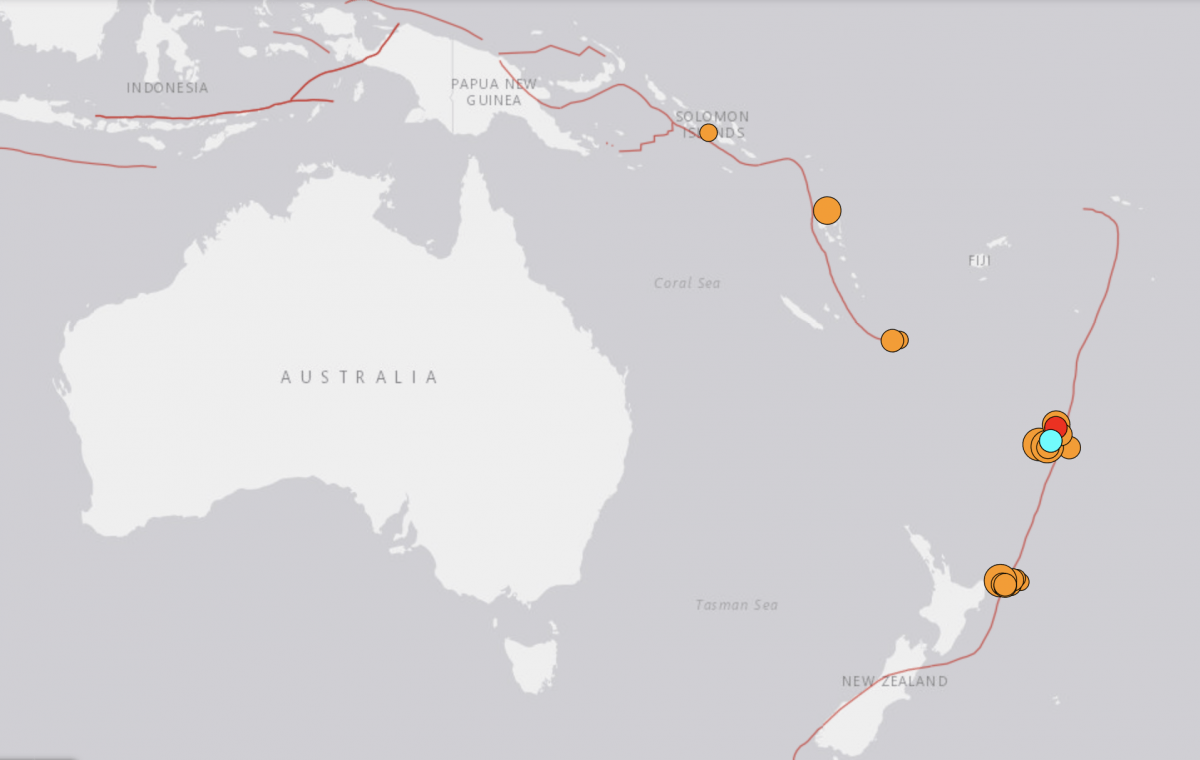 Alerta de tsunami tras sismo de magnitud 7,8 ante las islas Kermadec en Nueva Zelanda