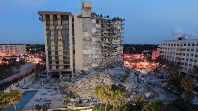 Derrumbe de un edificio en Miami deja casi 100 desaparecidos