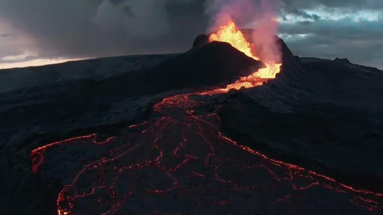 volcán Islandia dron 