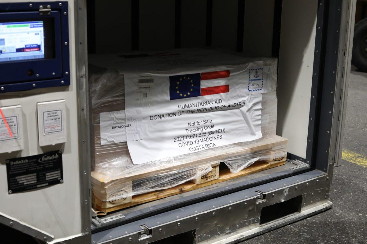 Costa Rica ya recibió las 50.000 dosis donadas por Austria