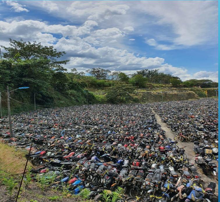 45.000 motocicletas decomisadas están en los patios de Tránsito y Cosevi