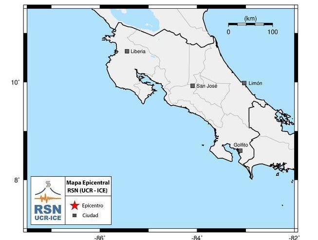 Fuerte sismo en las costas del Pacífico nicaragüense fue sentido en Costa Rica