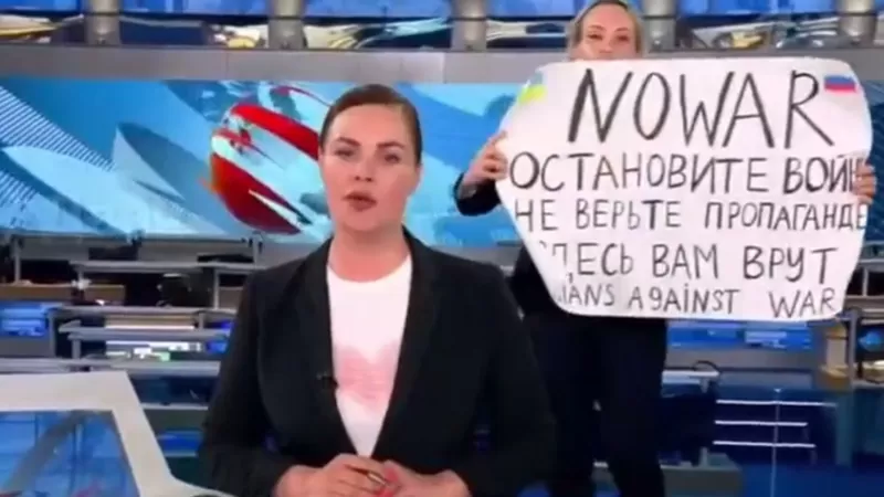 Rusia-Ucrania periodista protesta