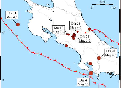 Temblores sentidos en Costa Rica aumentaron en febrero: Cartago tuvo poco profundos y Zona Sur el más fuerte