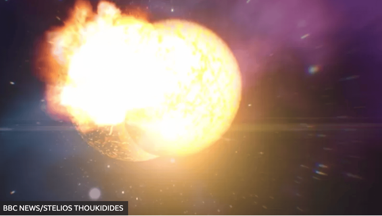Un nuevo telescopio detecta una rara colisión de dos estrellas muertas