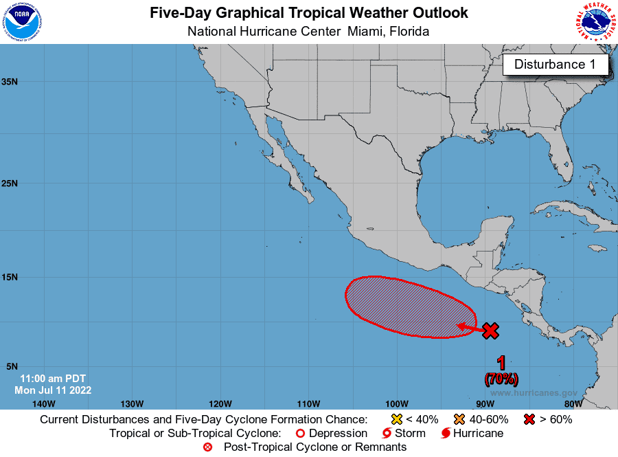 Poderoso huracán Darby de categoría 4 avanza en el Pacífico; aparece sistema frente a Costa Rica
