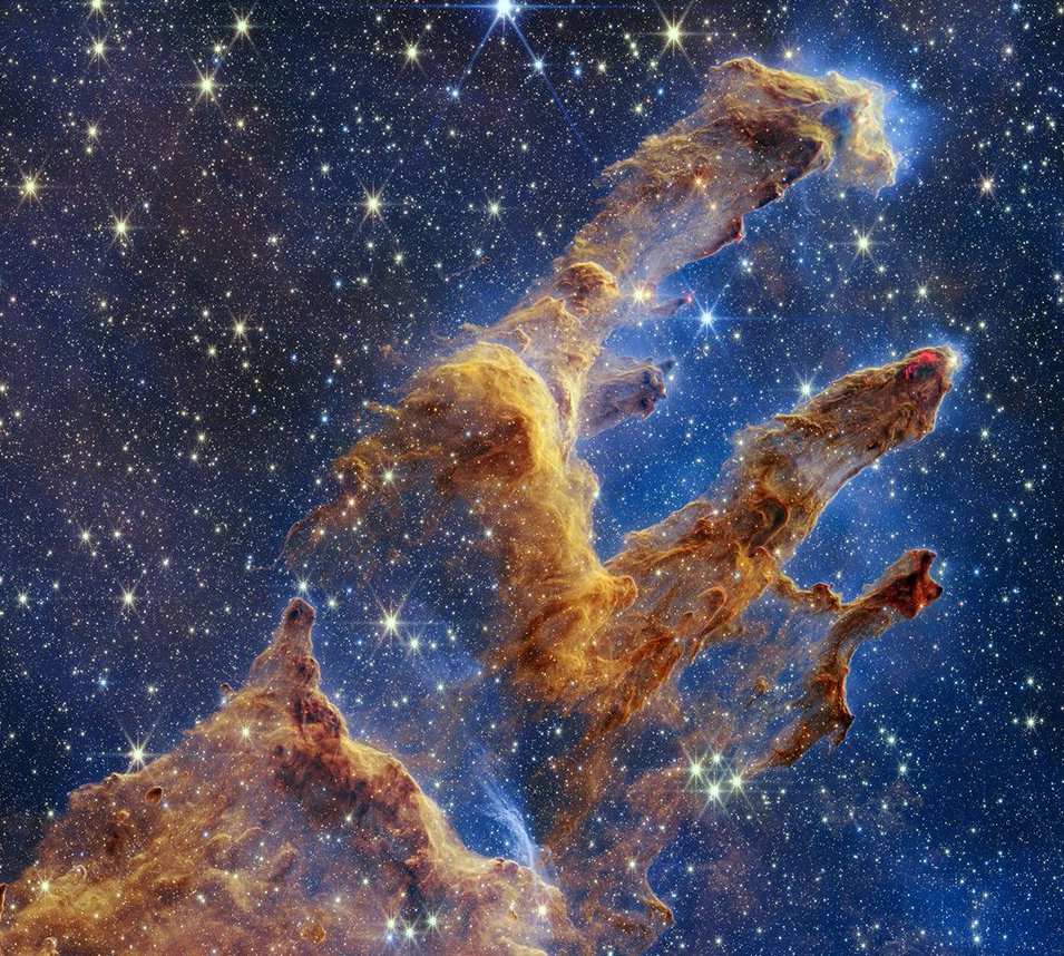 Icónicos “Pilares de la Creación” son captados por el telescopio James Webb