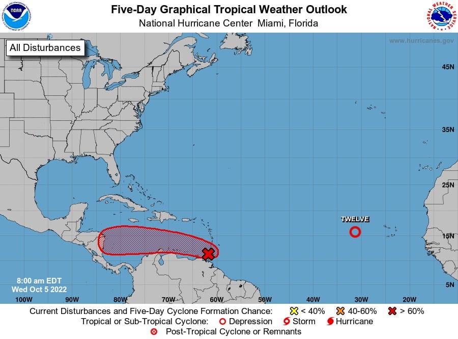 Onda #41 está ingresando al mar Caribe con un 80% de ser ciclón tropical para el fin de semana