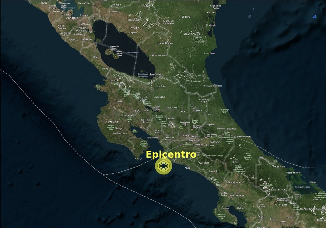 Sismo de magnitud 4,9 sacudió este lunes el Pacífico Central