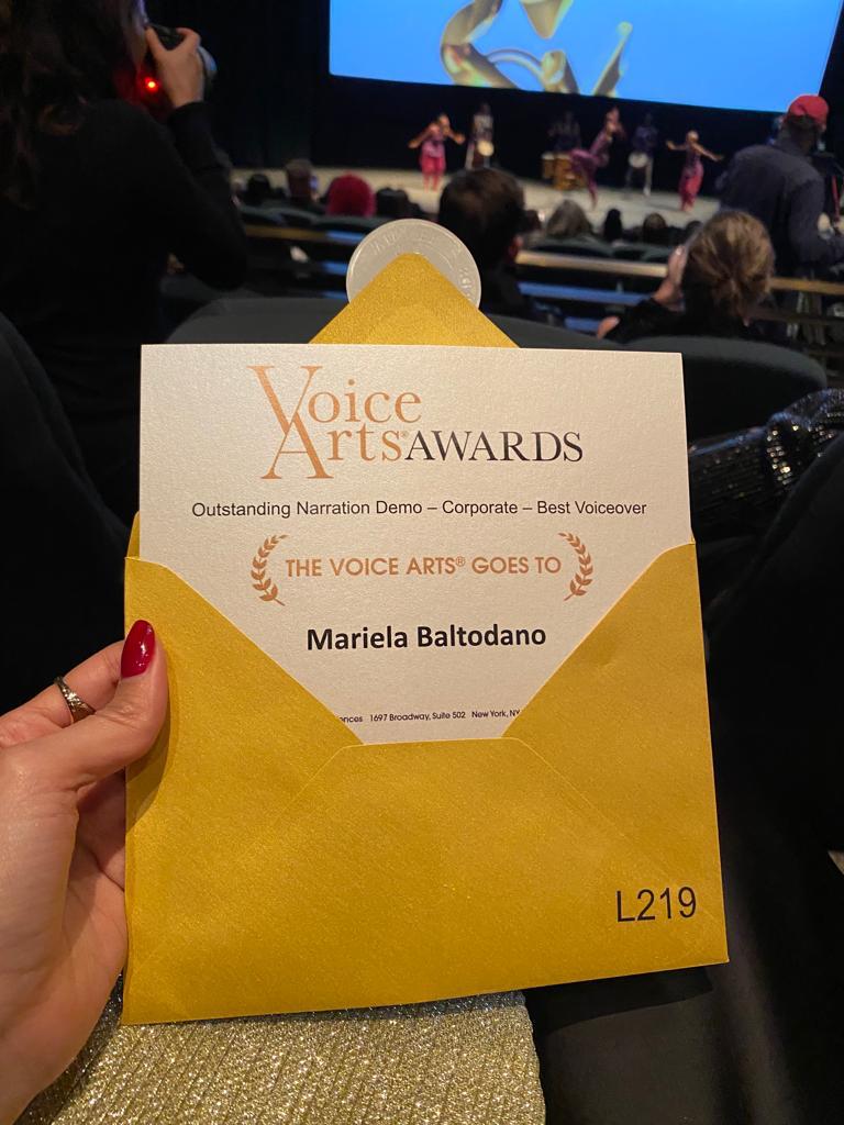 Voice Arts Awards Mariela Baltodano