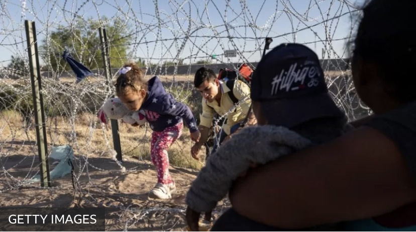 Las fotos que muestran tensión en frontera de México y EE.UU. ante el esperado cruce de miles de migrantes