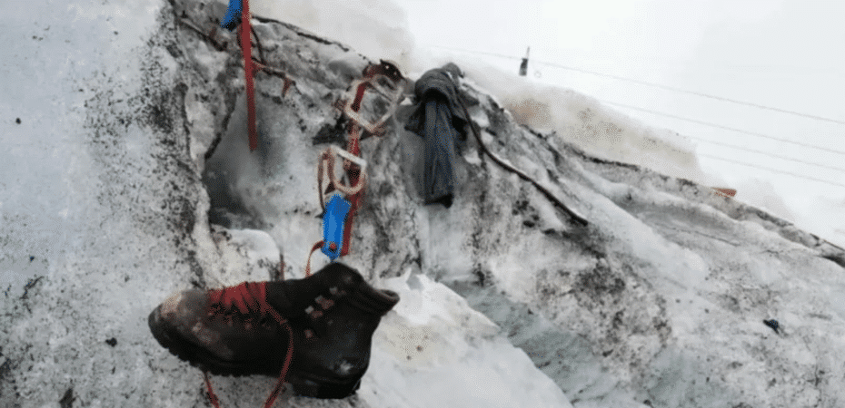 El deshielo de un glaciar en Suiza deja al descubierto a un montañero desaparecido desde 1986