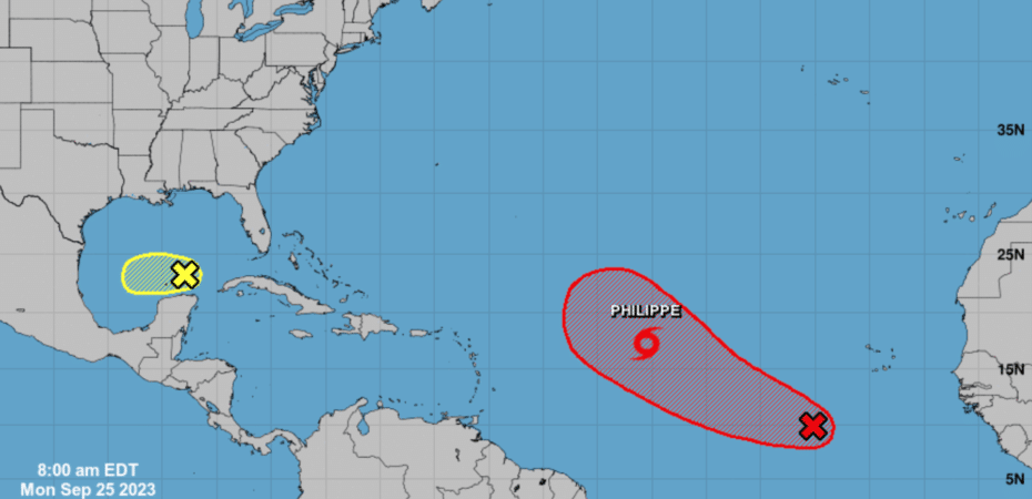Tormenta Philippe avanza en el Atlántico y dos disturbios atmosféricos amenazan con convertirse en depresión tropical
