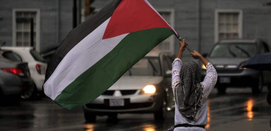 Fotos| Grupo de ciudadanos se manifestó frente a la Cancillería en solidaridad con Palestina