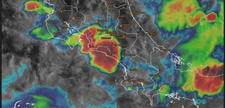 Quepos, Parrita y Golfito son las zonas con más emergencias por lluvias; fuertes aguaceros seguirán el domingo