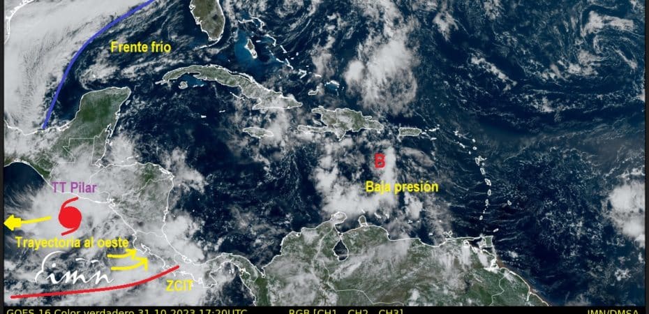 IMN monitorea nuevo sistema que se formó en el Mar Caribe con potencial de convertirse en ciclón tropical
