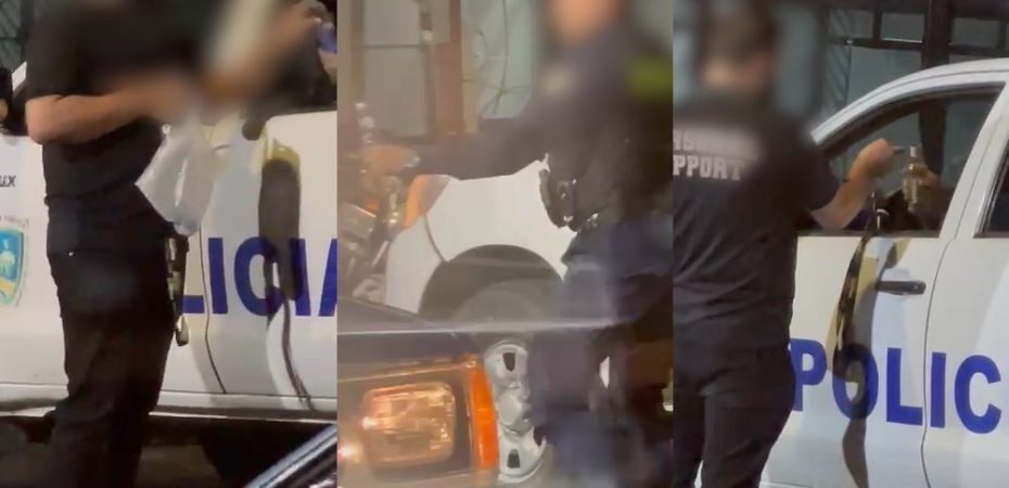Seguridad investiga a policías que aparecen en video recibiendo bebidas en Cartago centro