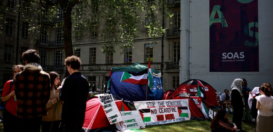 Las protestas por la guerra de Israel en Gaza llegan a las universidades británicas