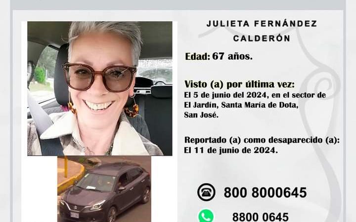 OIJ detiene a sospechoso por desaparición de Julieta Fernández