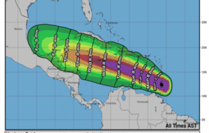 Costa Rica sentirá los efectos indirectos del huracán Beryl entre el miércoles y el viernes